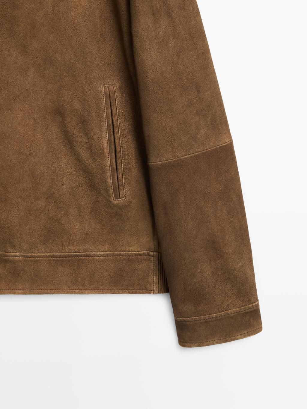 Nappa leather jacket with buttons