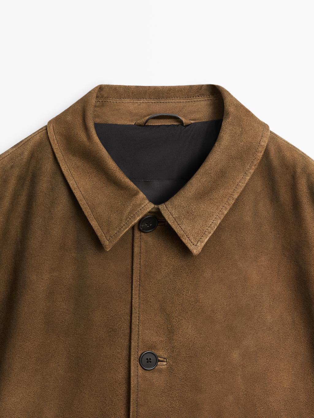 Nappa leather jacket with buttons