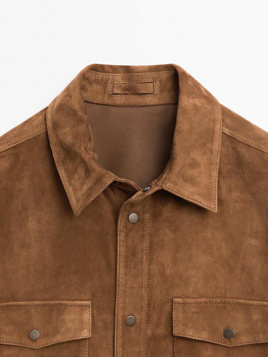 Lightweight suede leather shirt