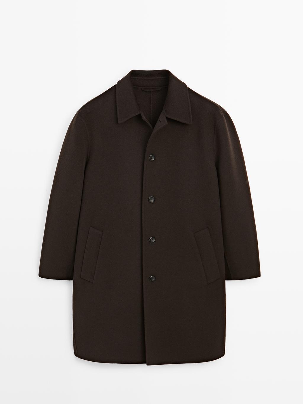 Long wool blend coat