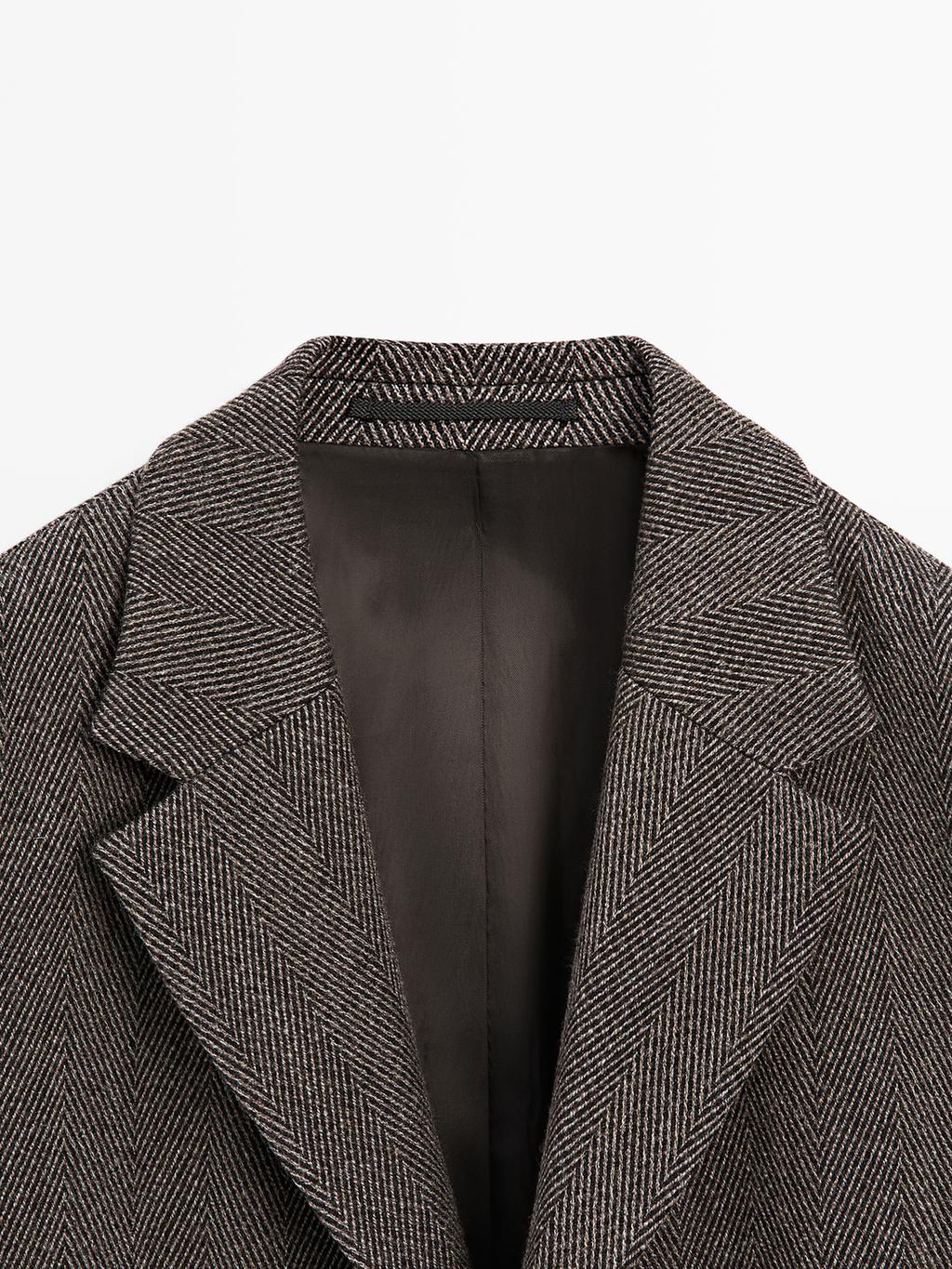 Long herringbone coat - LIMITED