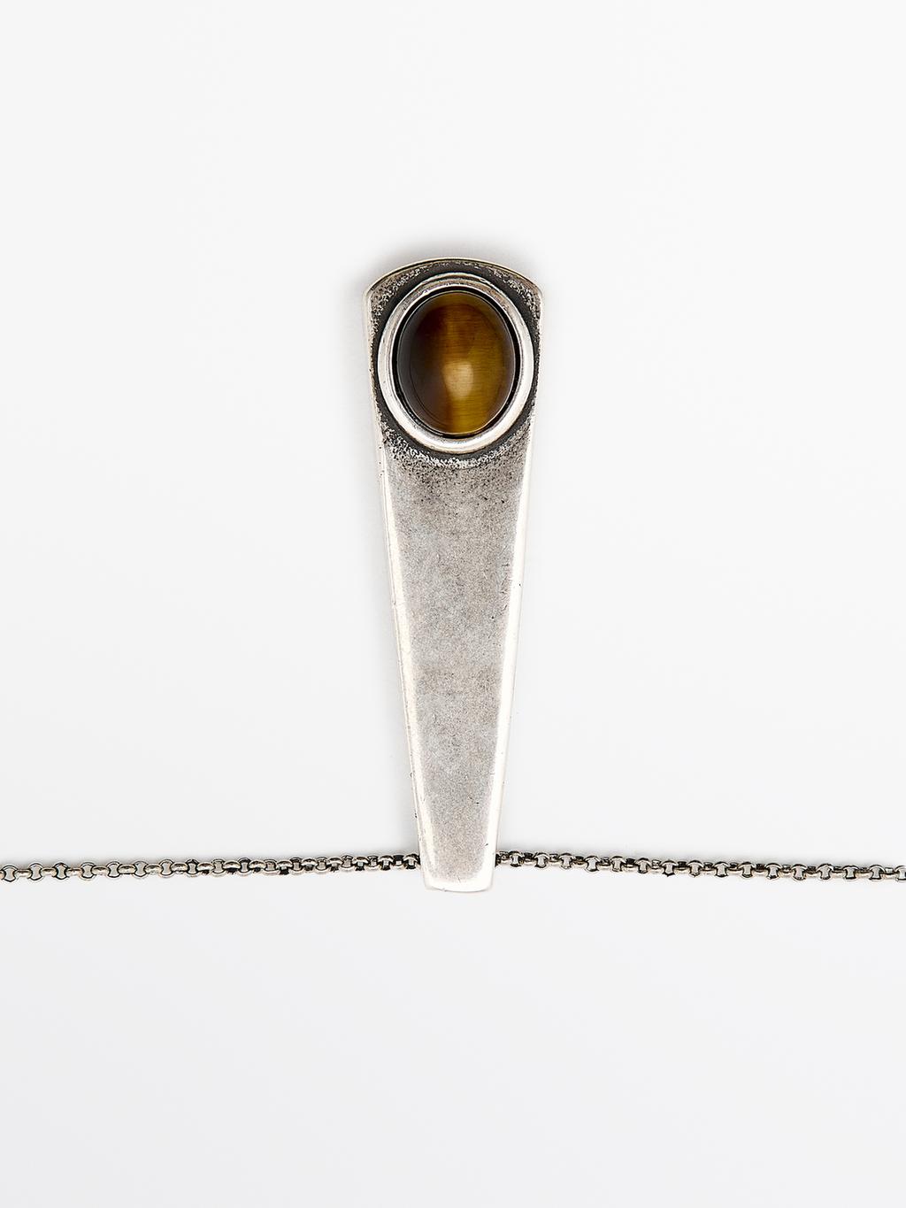 Geometric pendant with stone