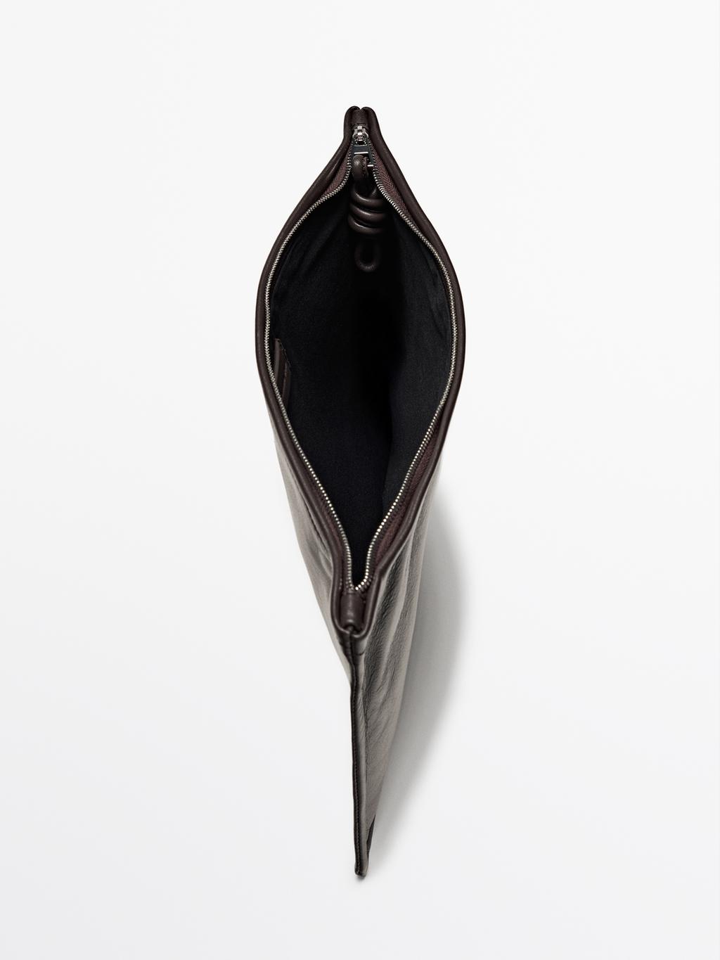 Small nappa leather pouch bag with knot