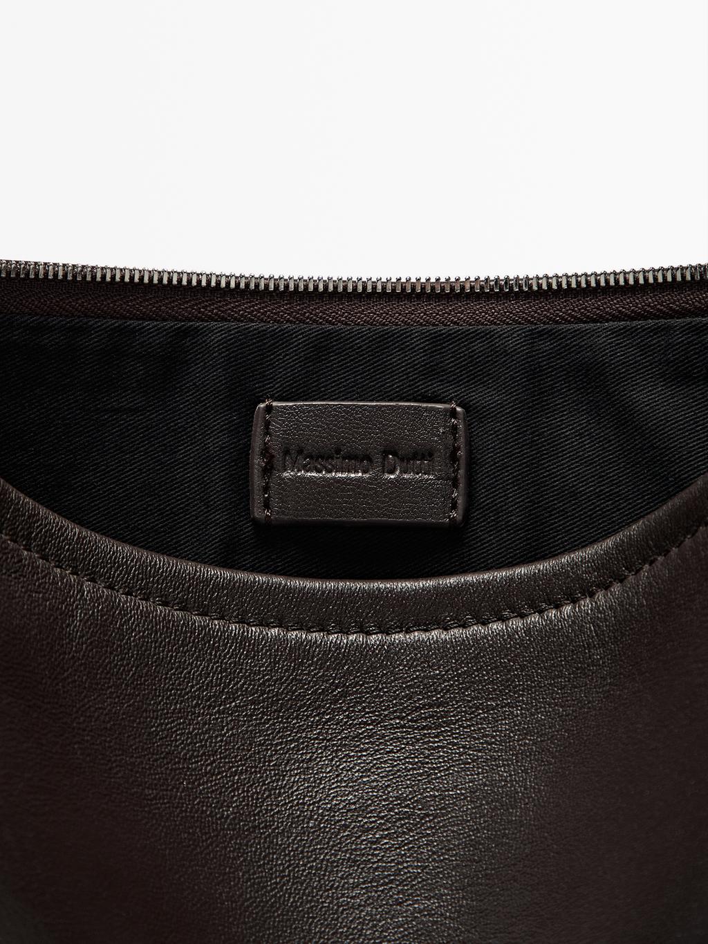 Small nappa leather pouch bag with knot