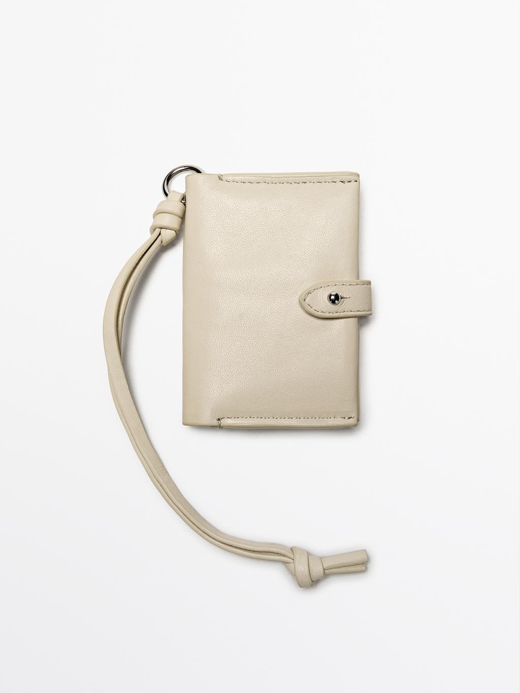 Nappa leather charm card holder
