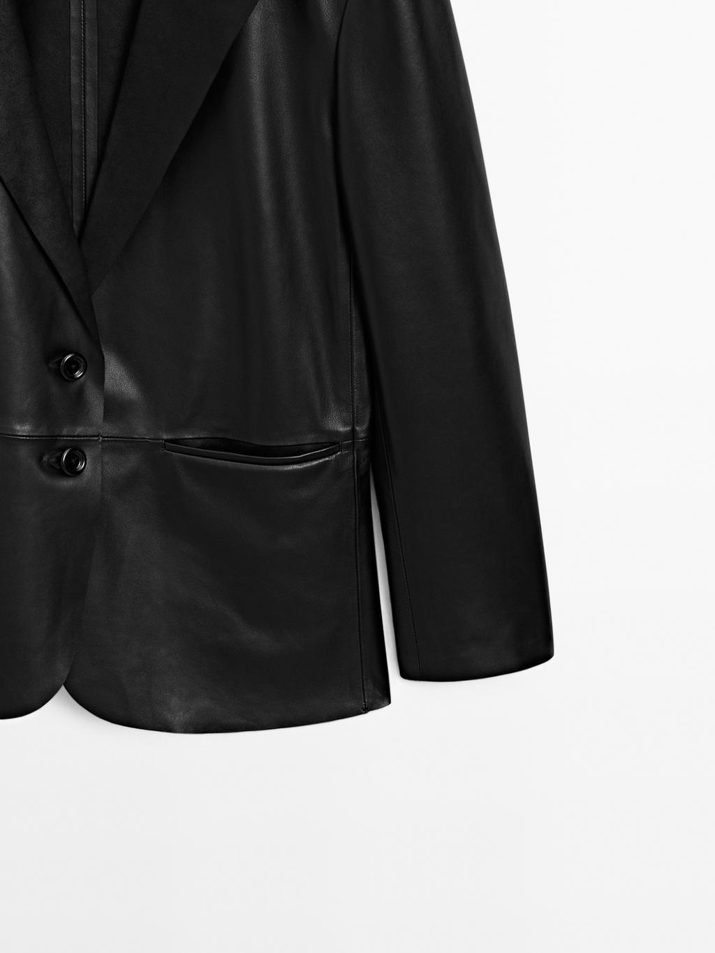 Flowing nappa leather blazer