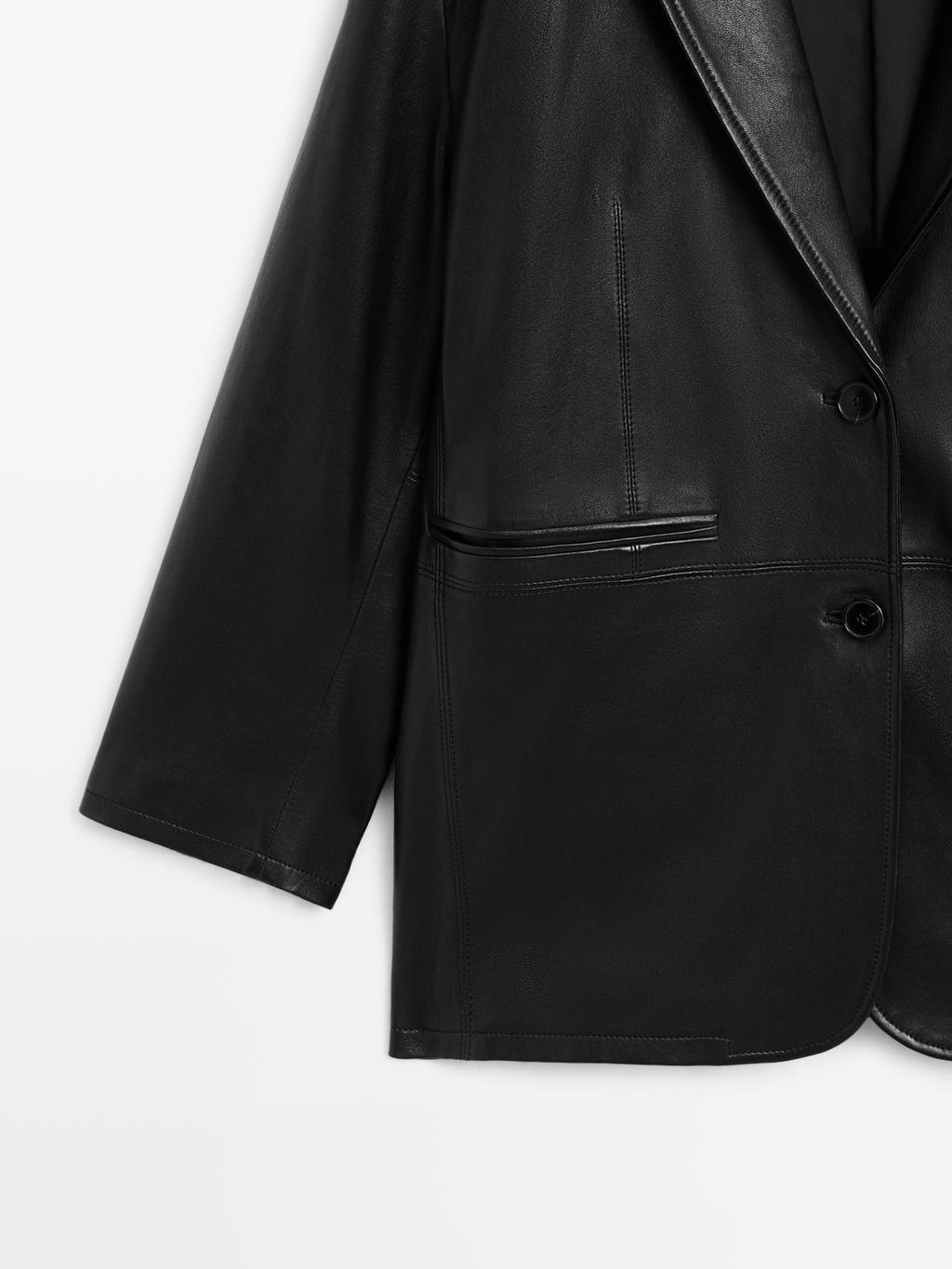 Soft nappa leather blazer