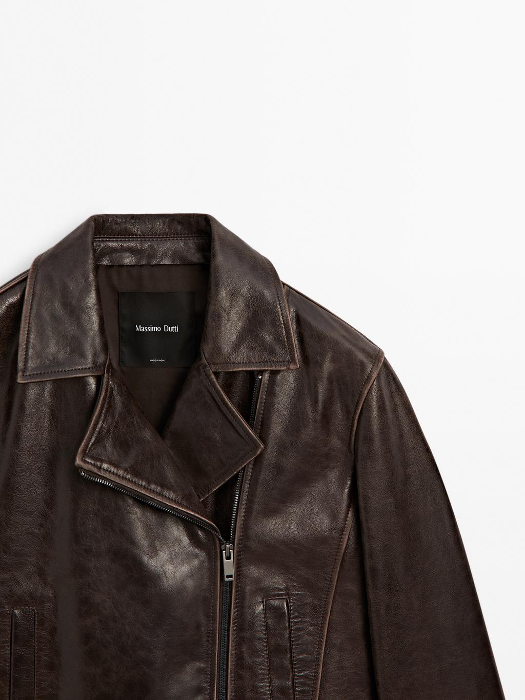 Nappa leather biker jacket