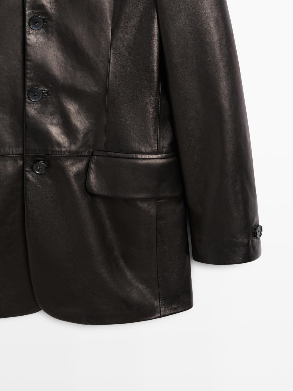 Nappa leather buttoned blazer - LIMITED