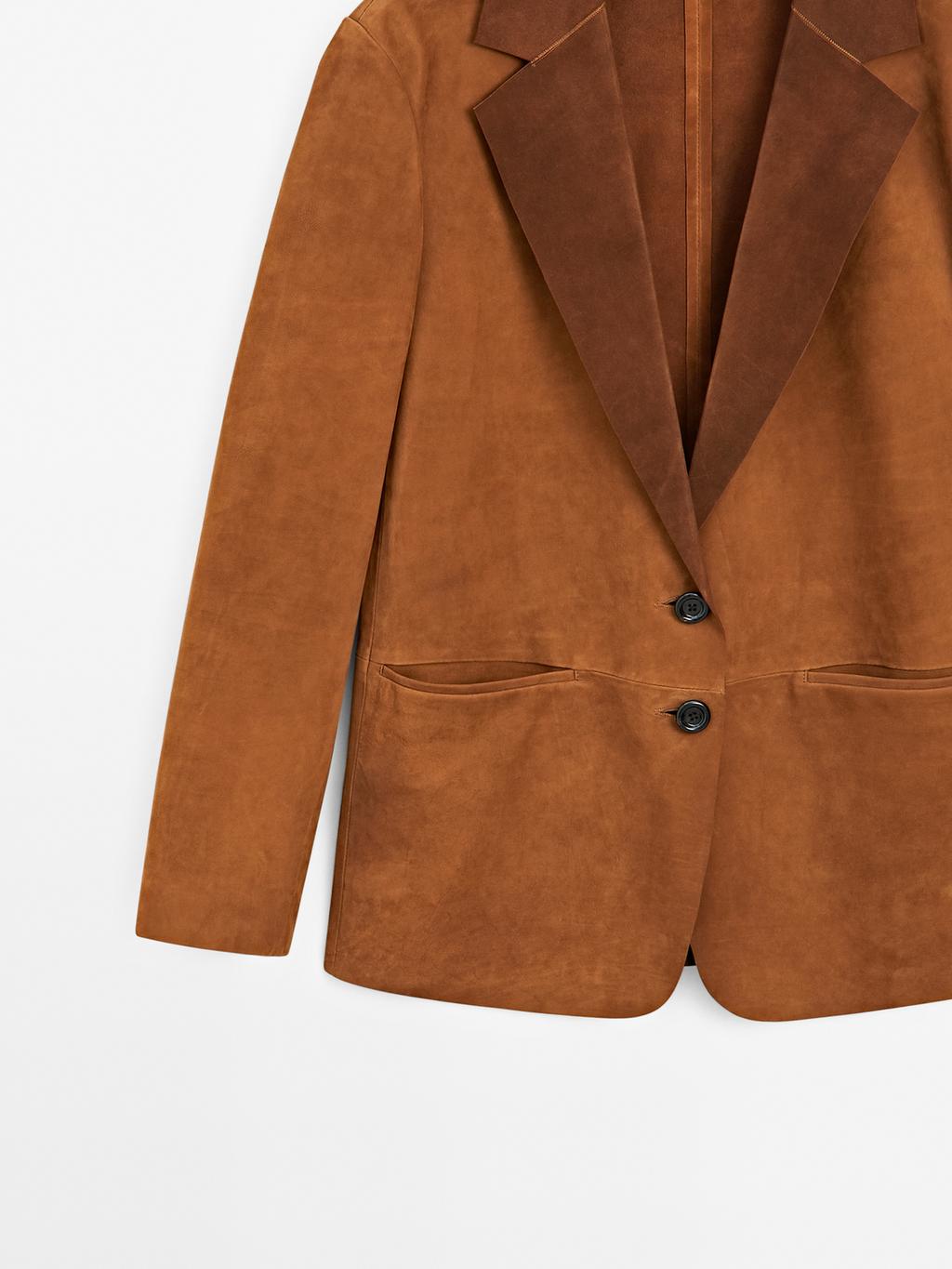 Flowing suede leather blazer