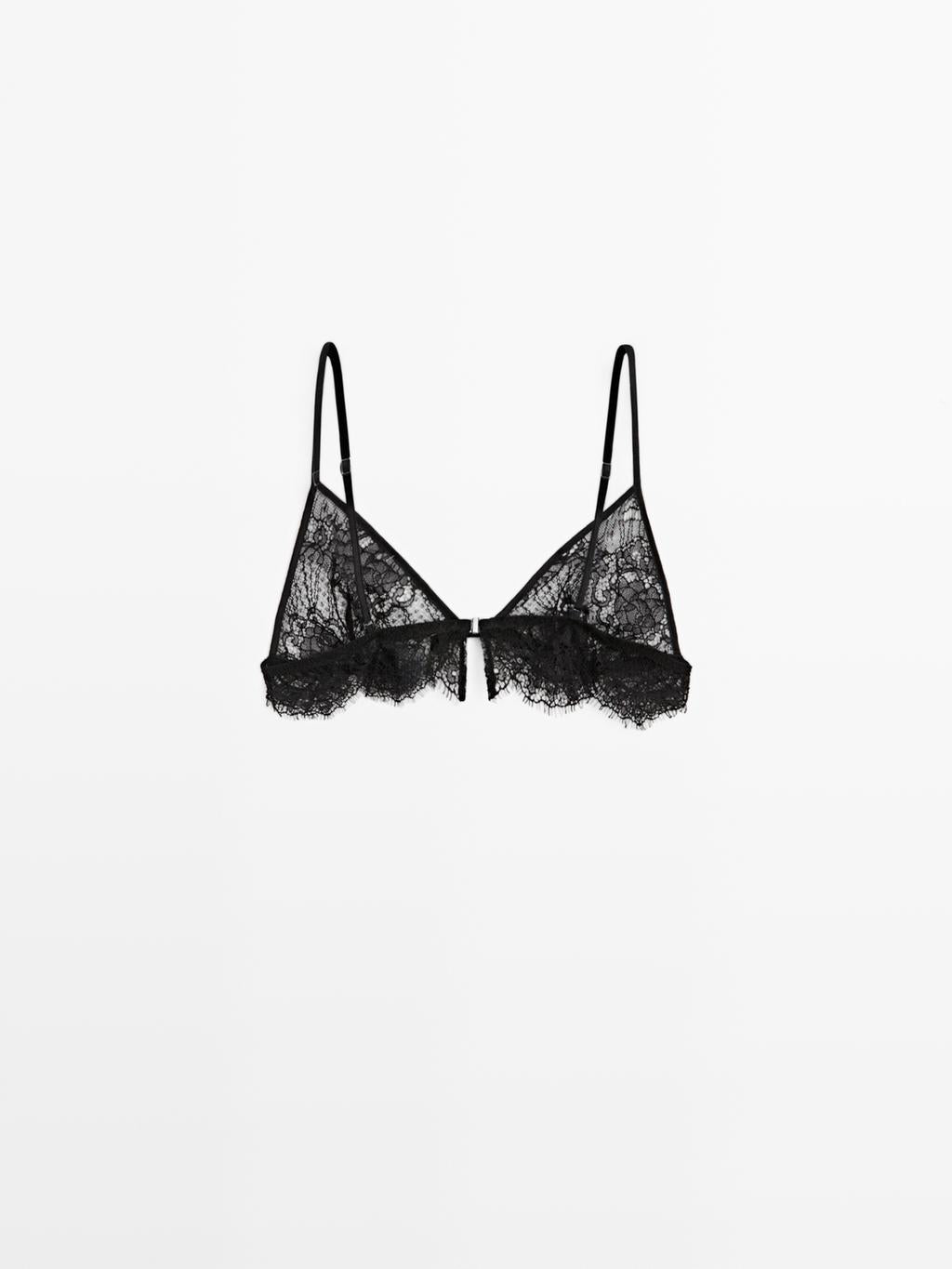 Lace cotton blend bralette