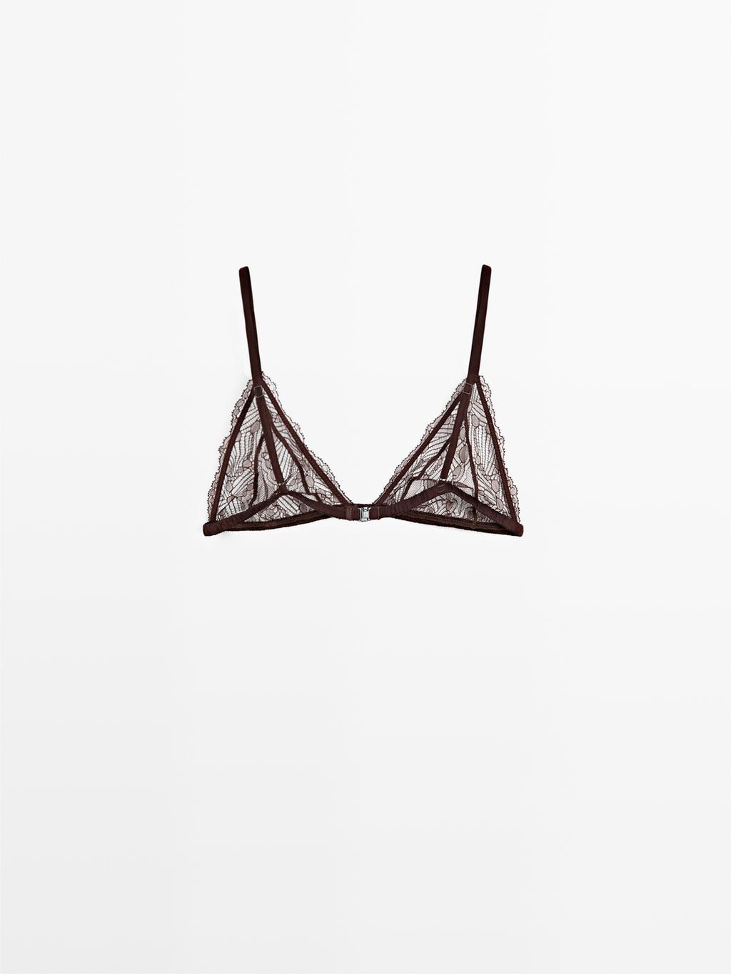 Lace triangle bralette