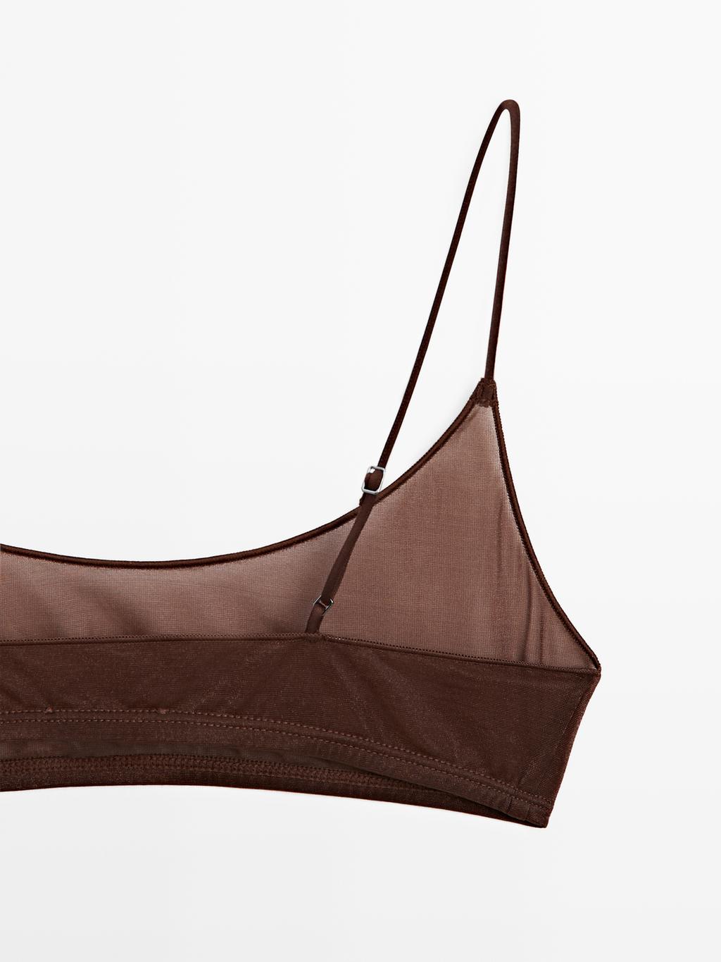 Semi-sheer top with metallic detail