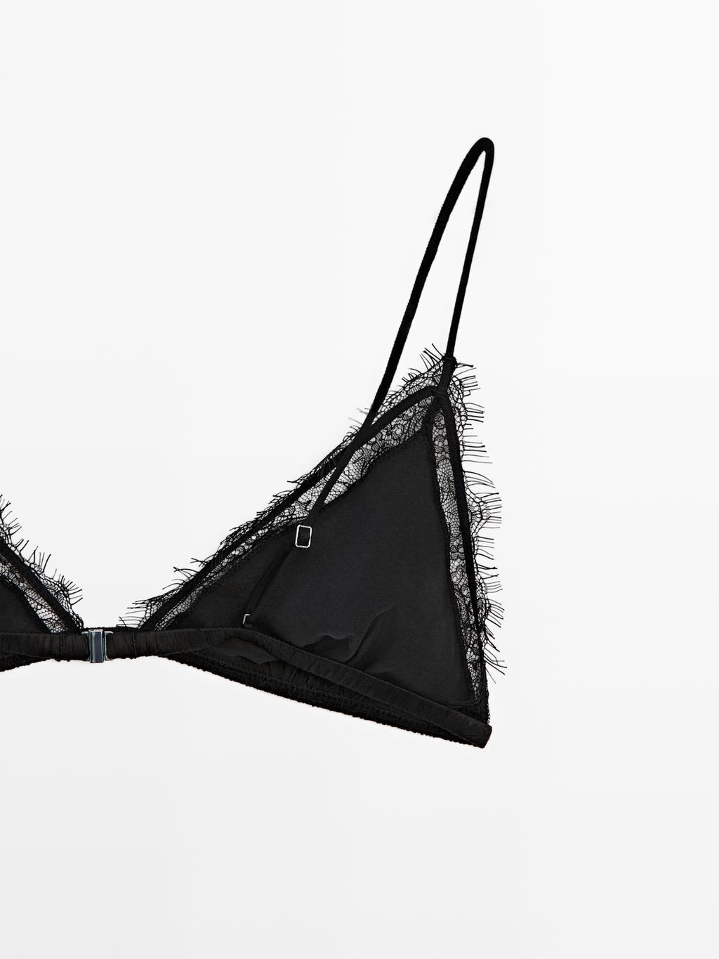 Silk blend top with lace detail