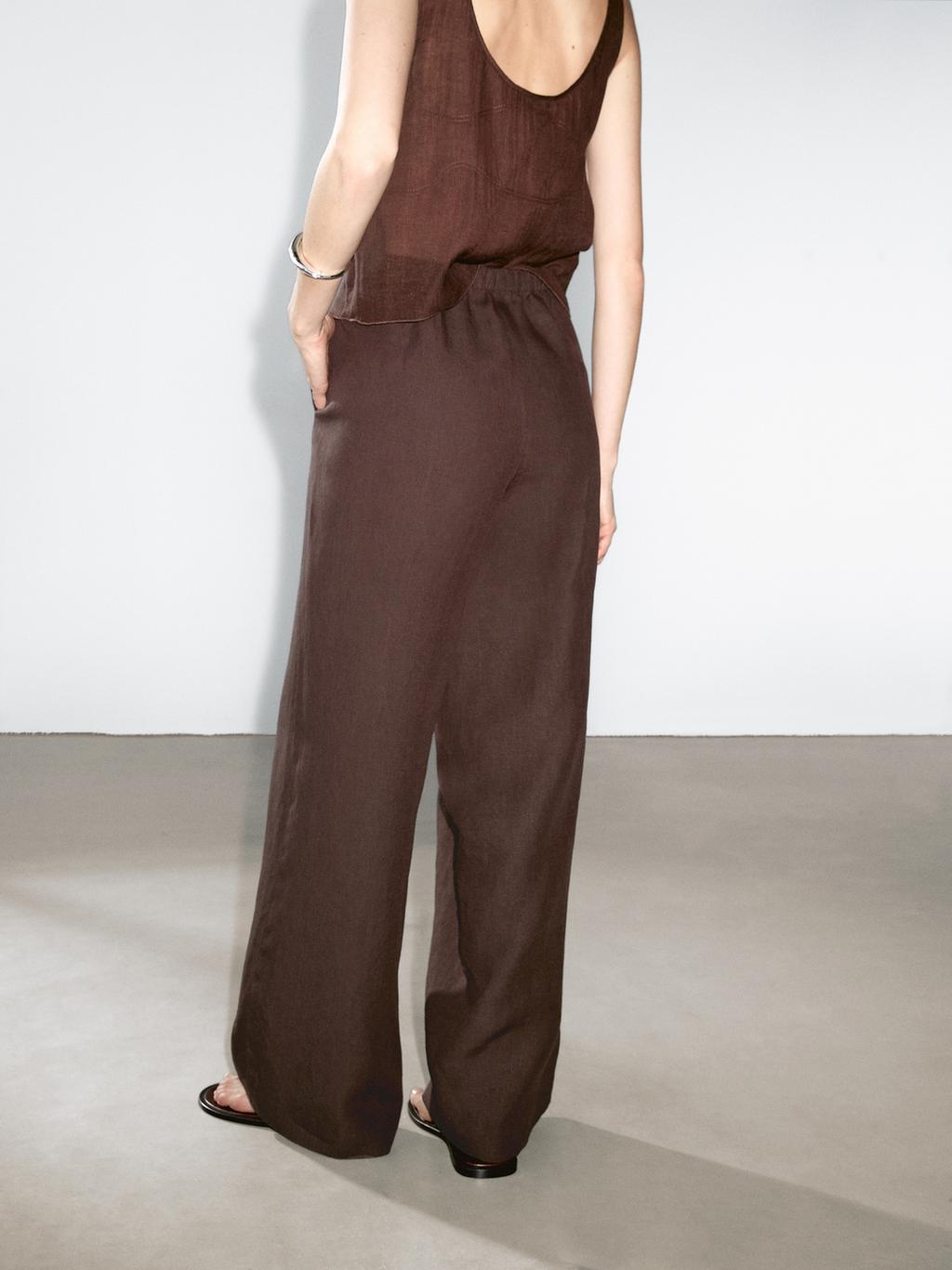 Flowing 100% linen trousers