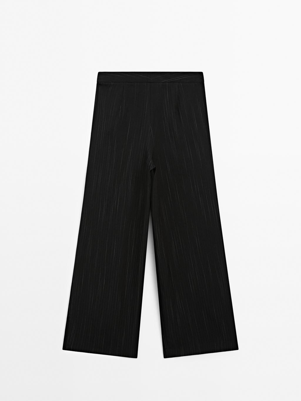 Darted trousers with stripe print detail
