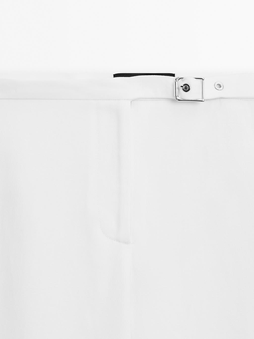 Straight-fit trousers with buckle detail