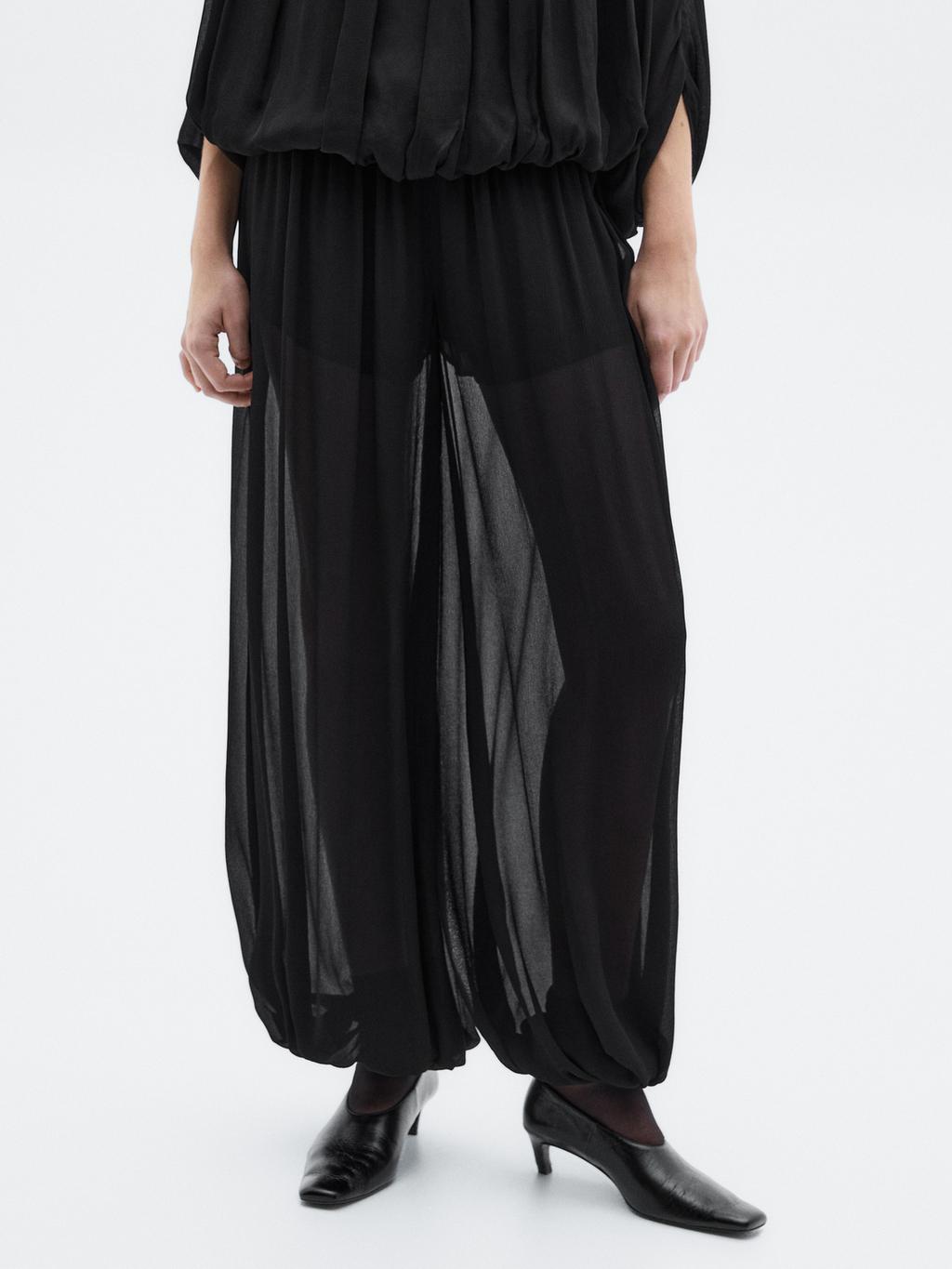 Sarouel trousers in flowing fabric - LIMITED