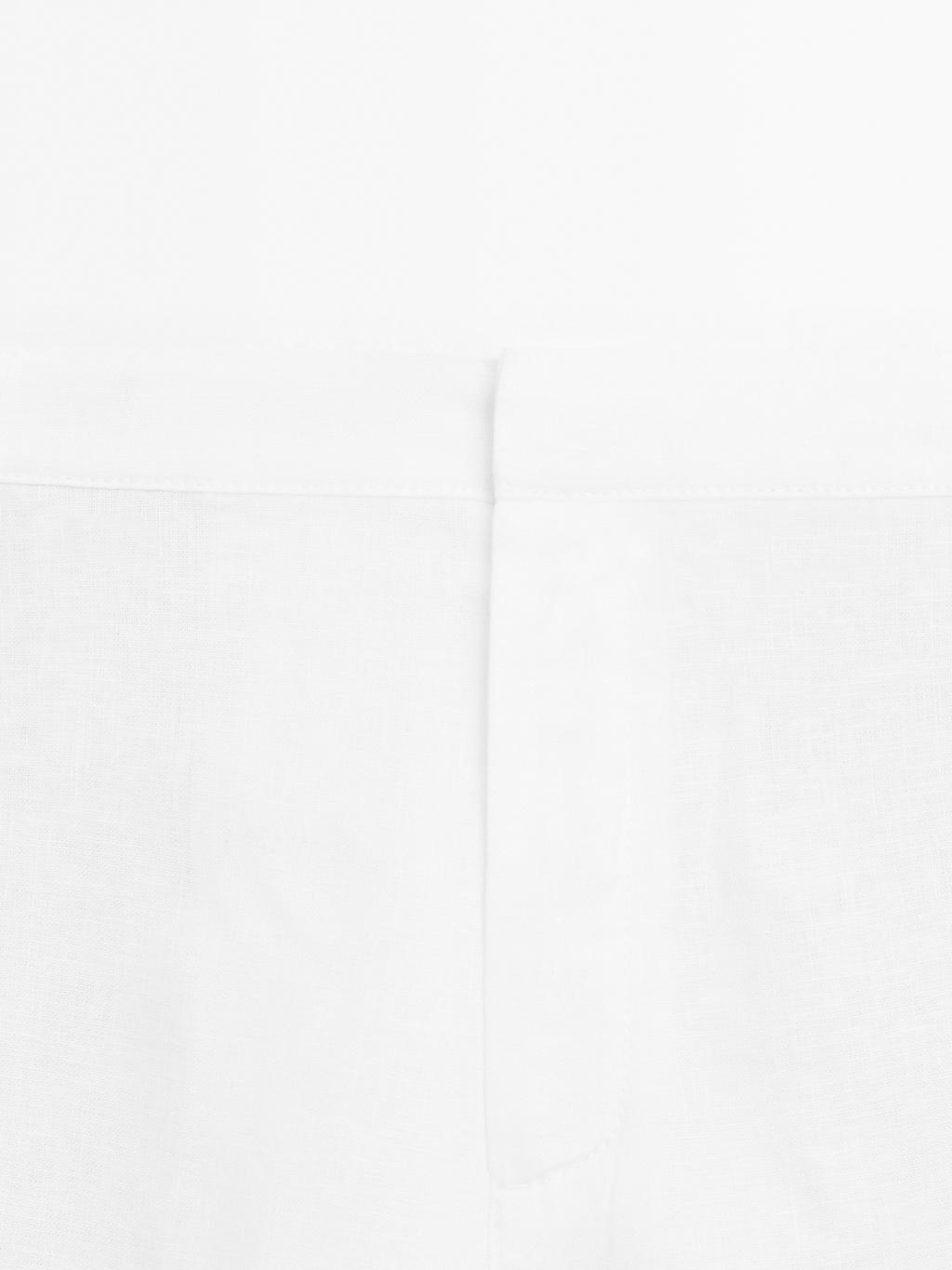 100% linen short Bermuda shorts