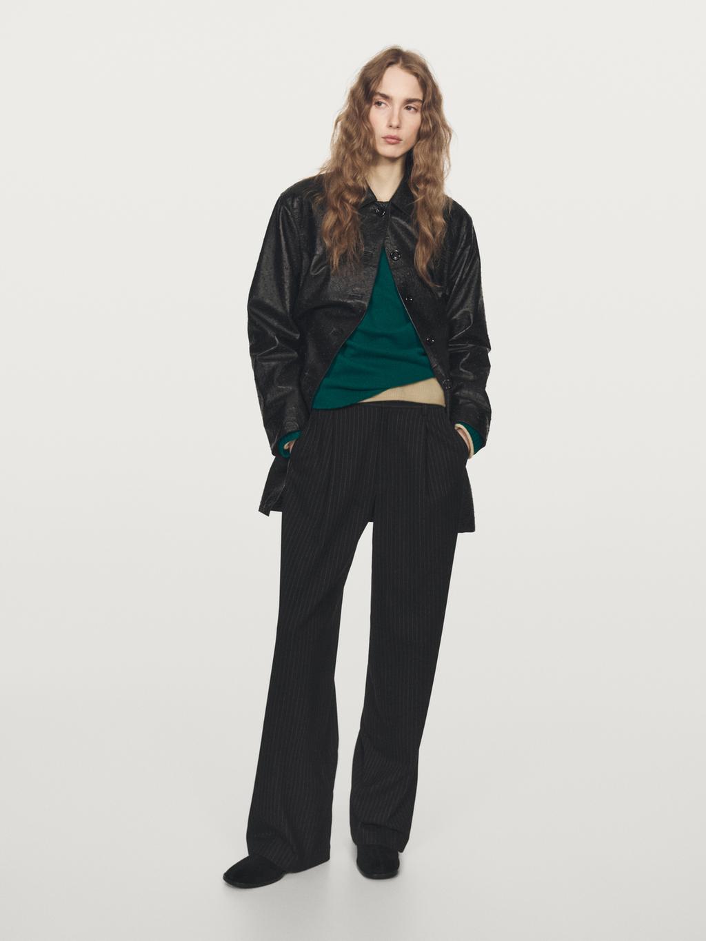 Pinstripe wide-leg trousers