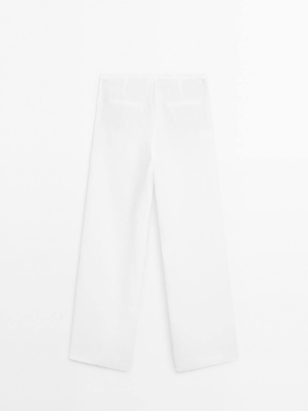 100% linen suit trousers