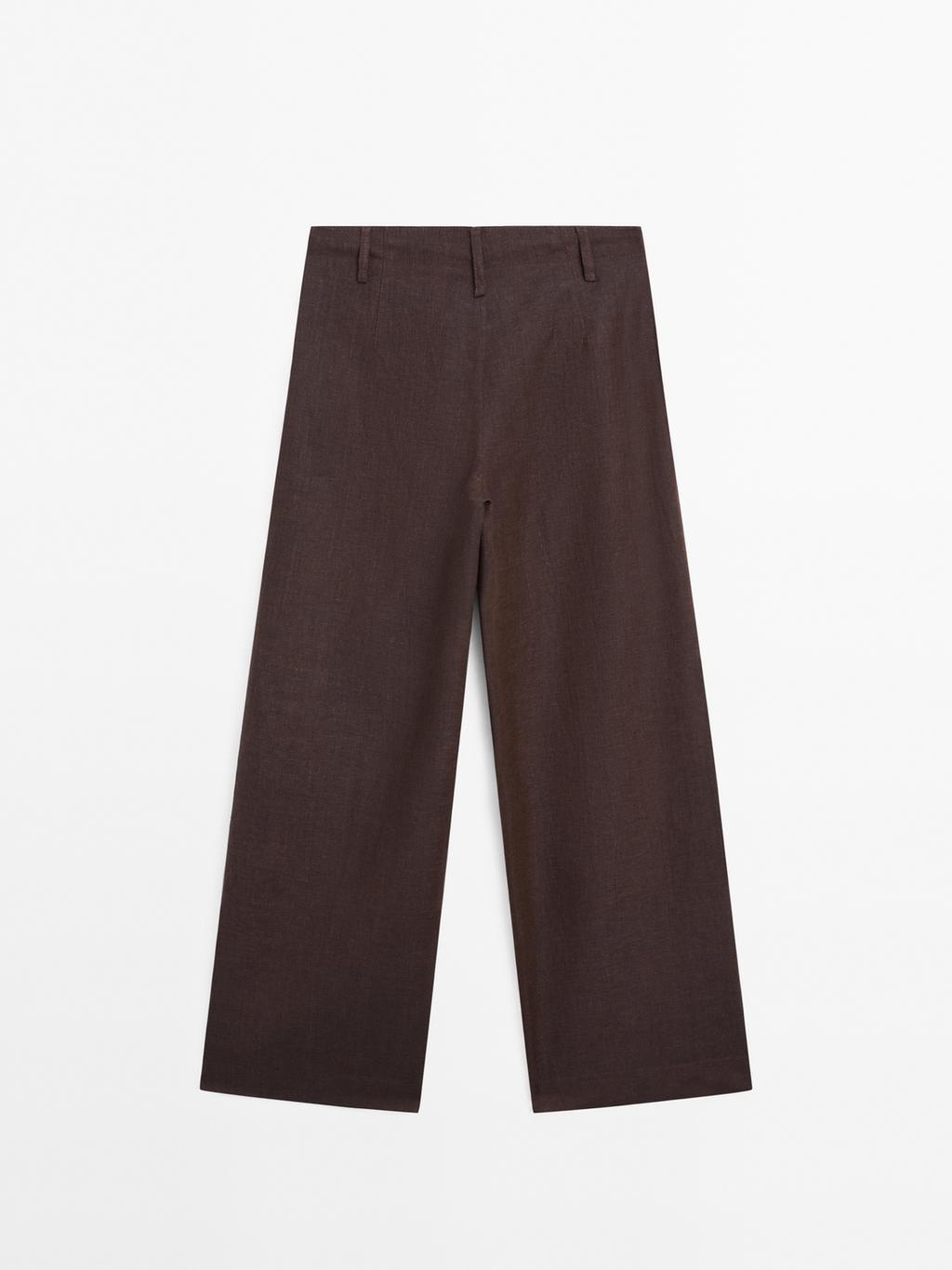 100% linen relaxed fit trousers