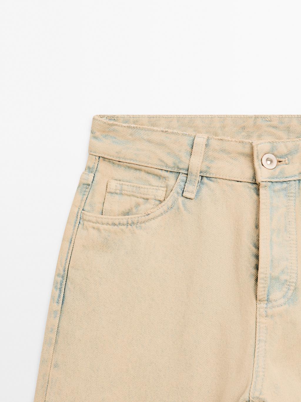 Mid-rise wide-leg cotton jeans