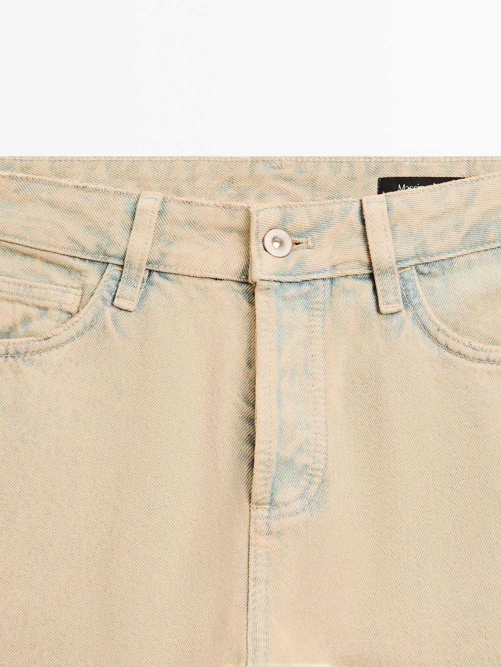 Mid-rise wide-leg cotton jeans