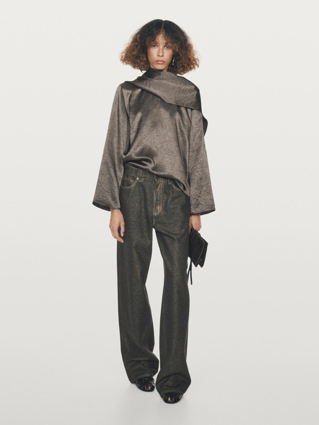 Straight-leg high-waist jeans