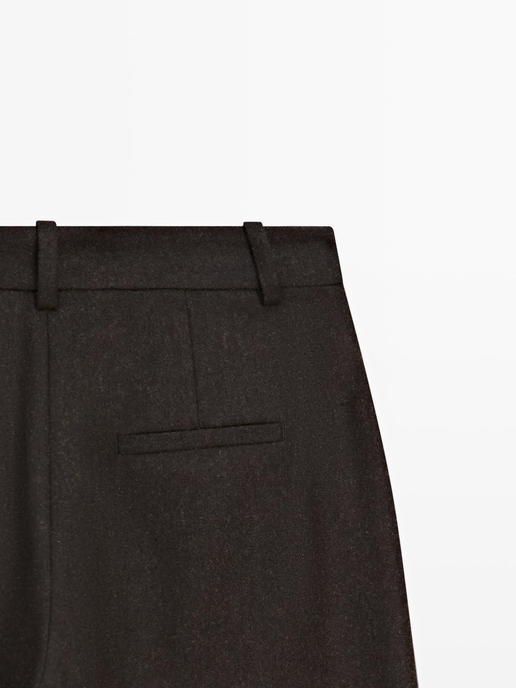 Wool blend flannel trousers