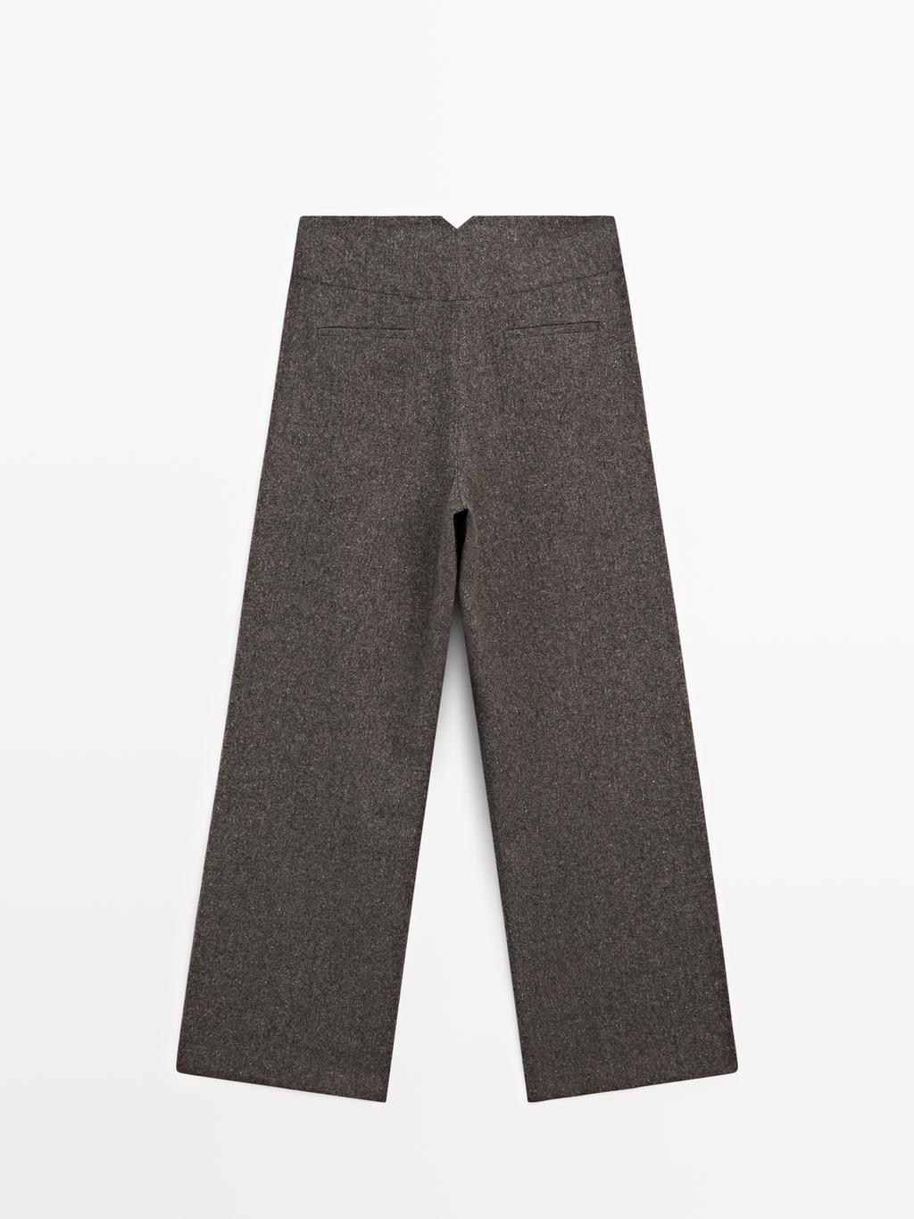 Knickerbocker yarn effect suit trousers