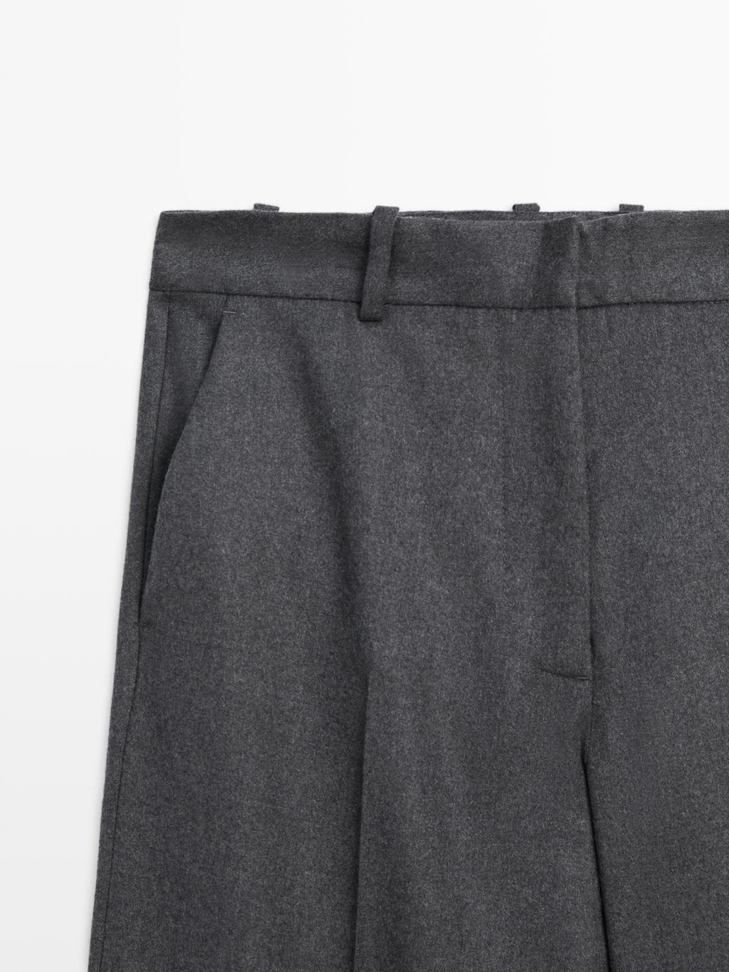 100% wool flannel suit trousers