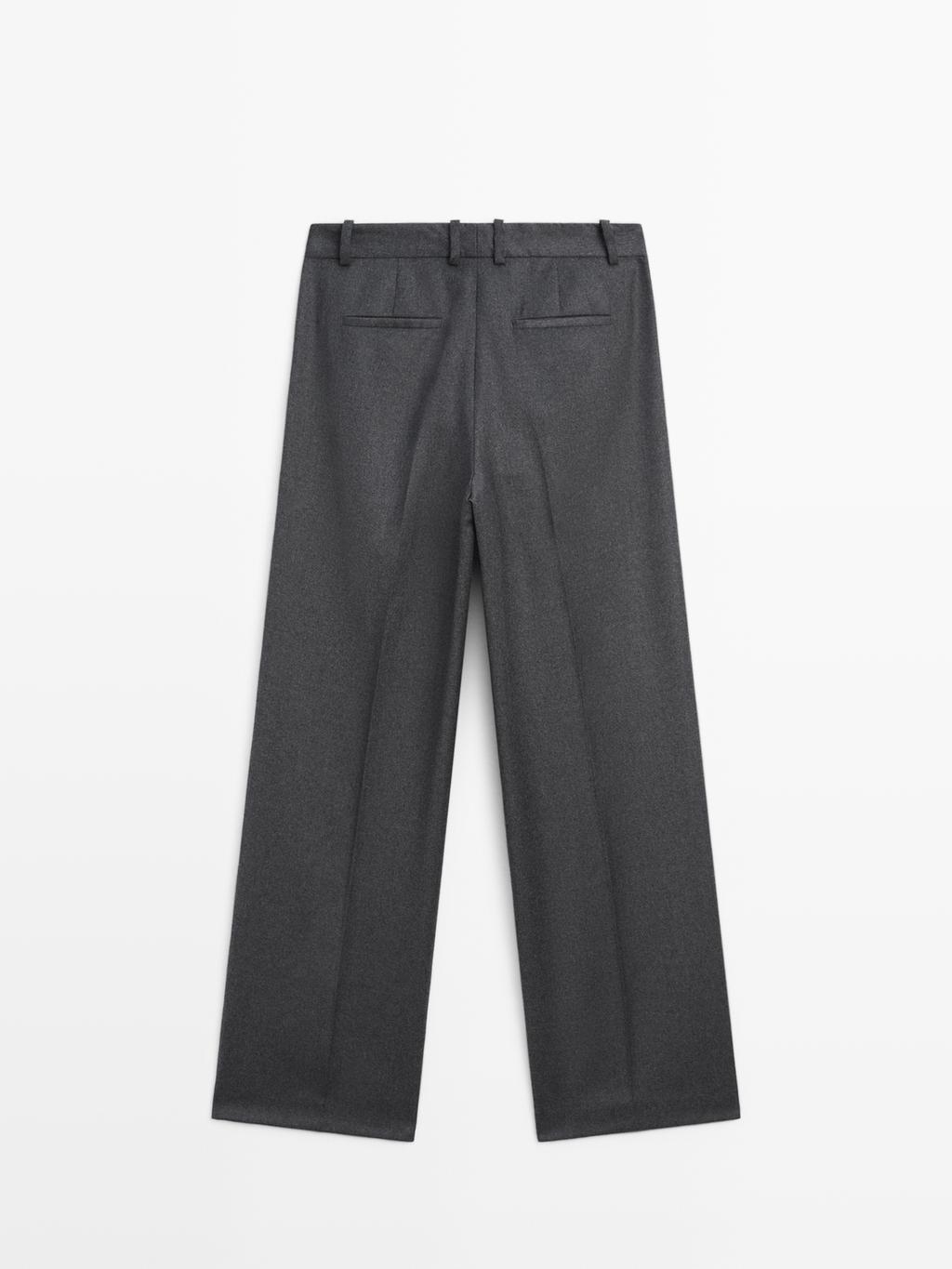 100% wool flannel suit trousers