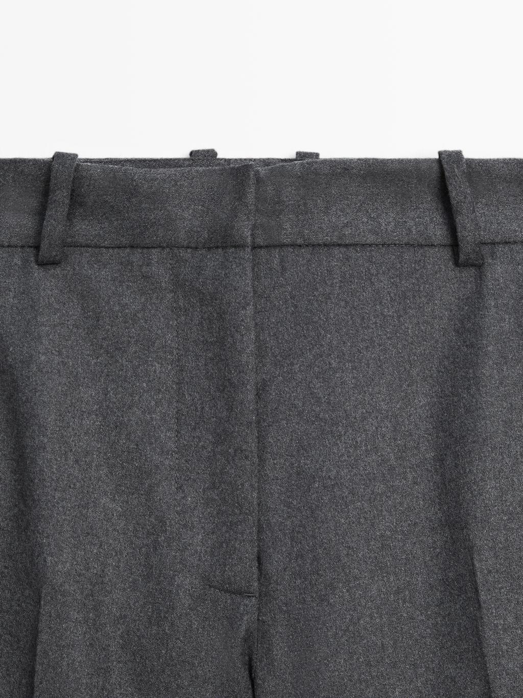 100% wool flannel suit trousers