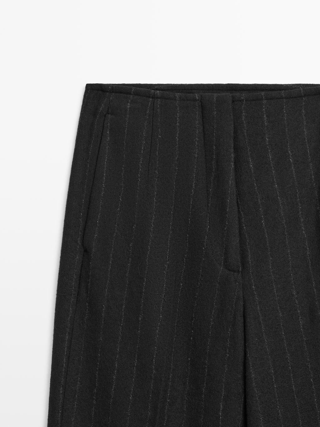 Straight-leg pinstripe trousers
