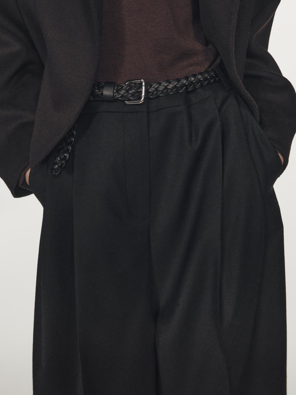 Long flannel Bermuda shorts with darts