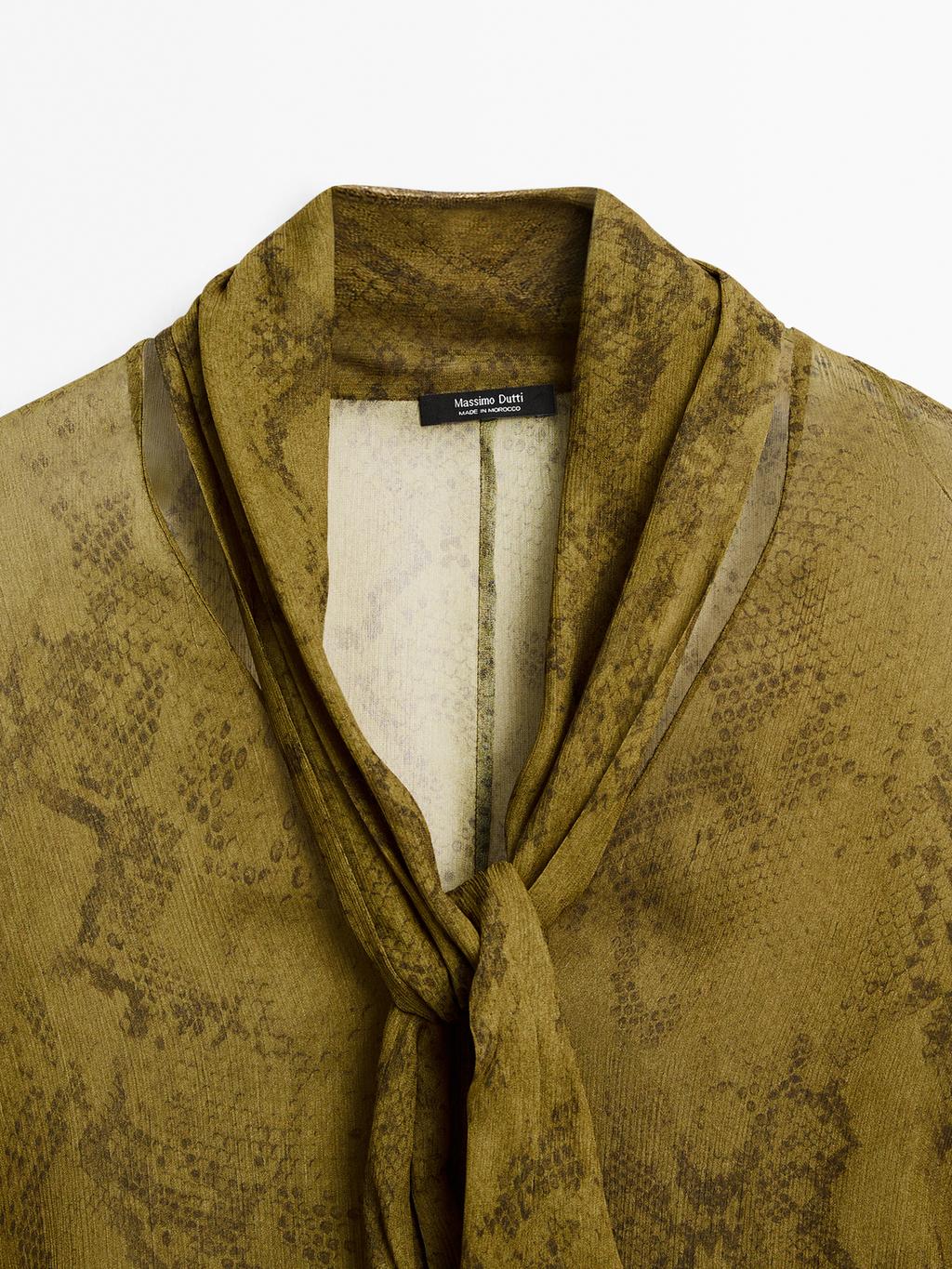 Flowing animal print blouse