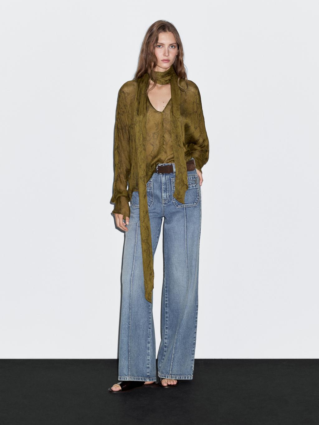 Flowing animal print blouse