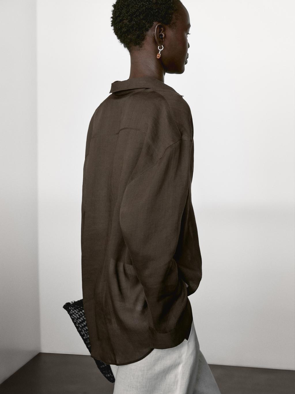 Flowing ramie blend shirt