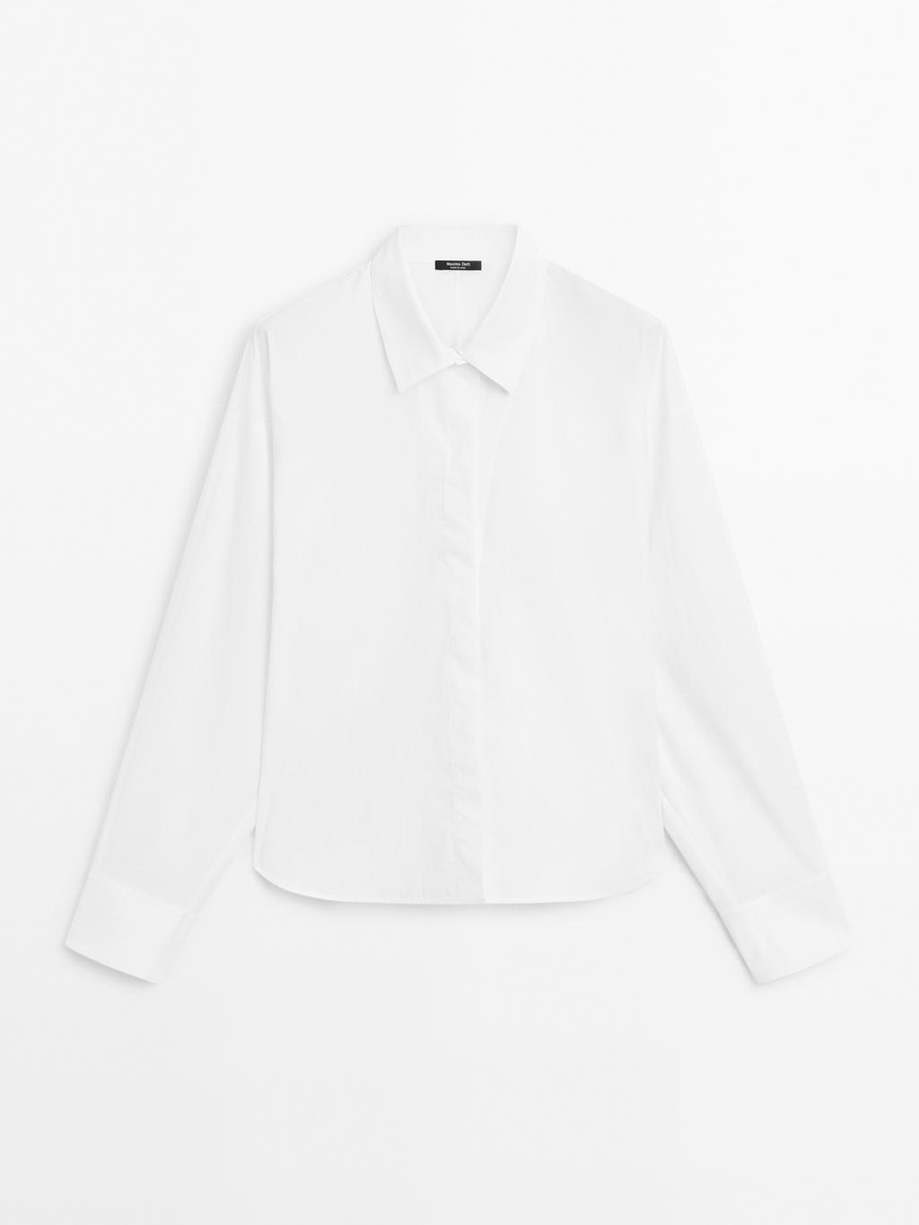 Loose-fitting 100% cotton poplin shirt