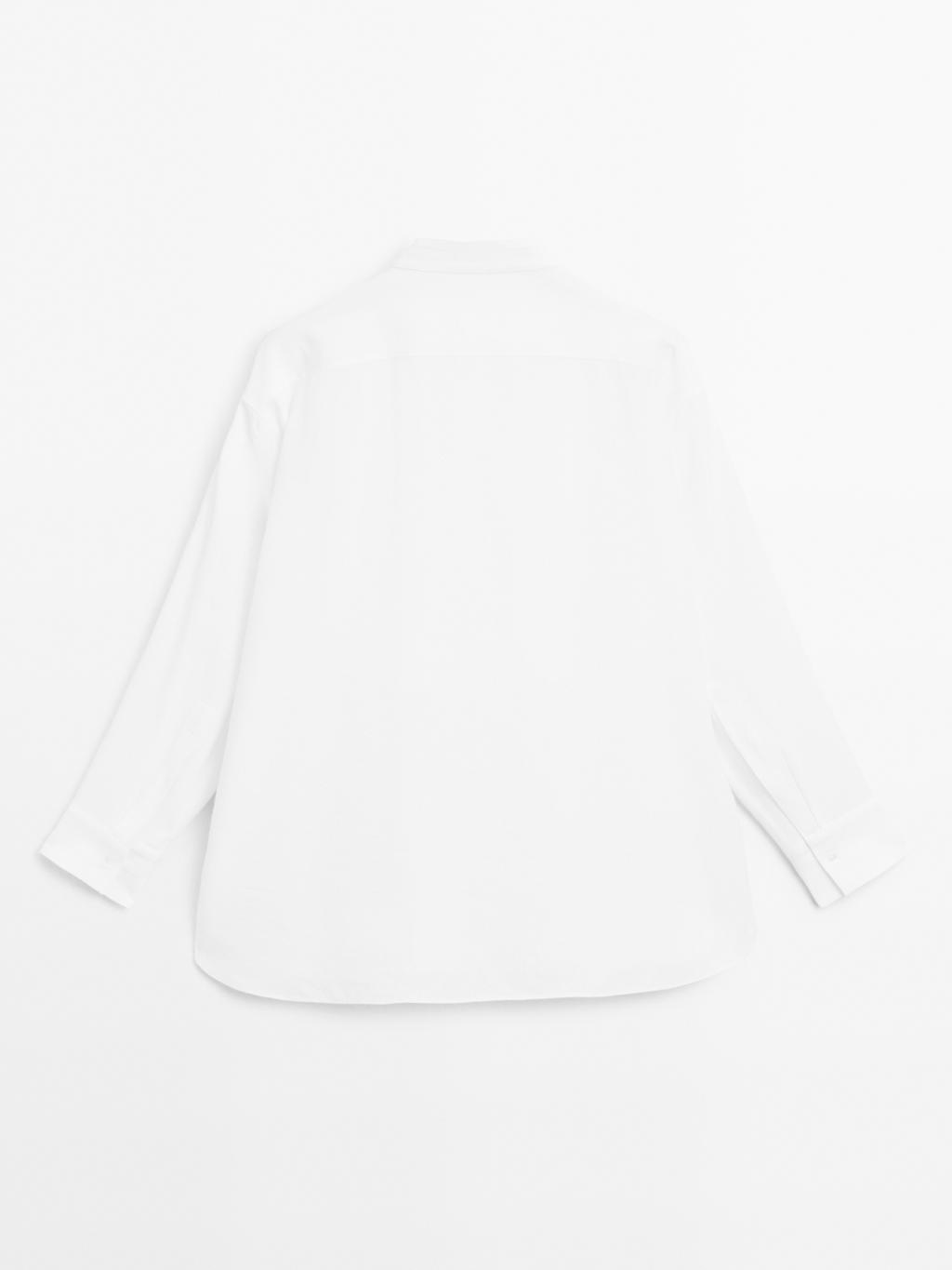 Linen blend shirt with thin pintucks