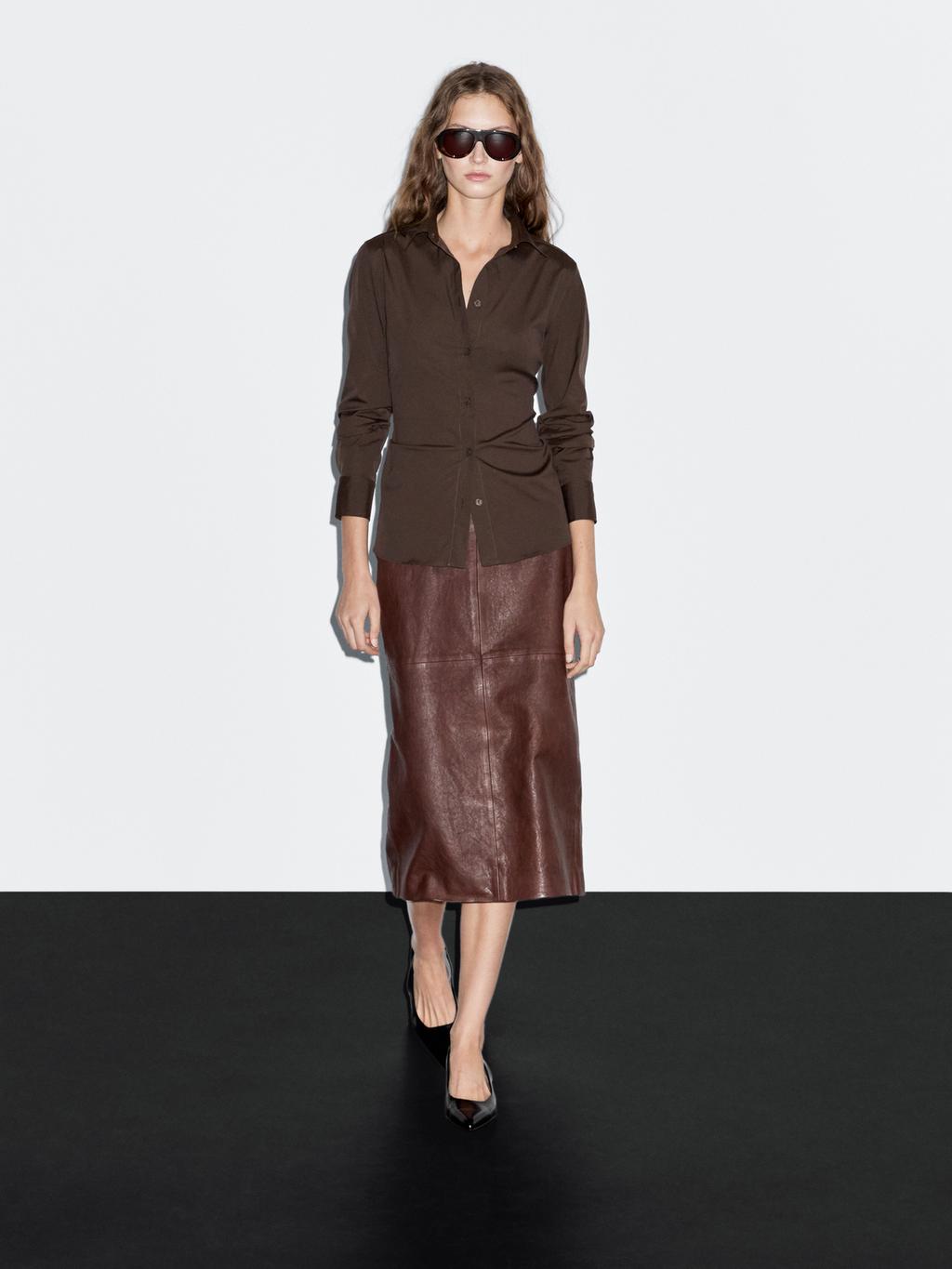 Cotton blend stretch shirt