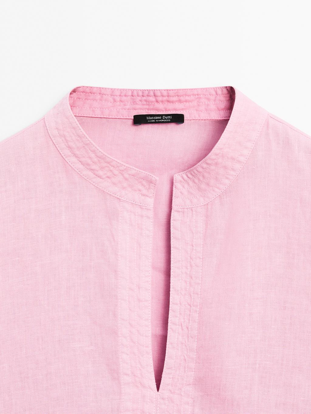 100% linen long sleeve shirt