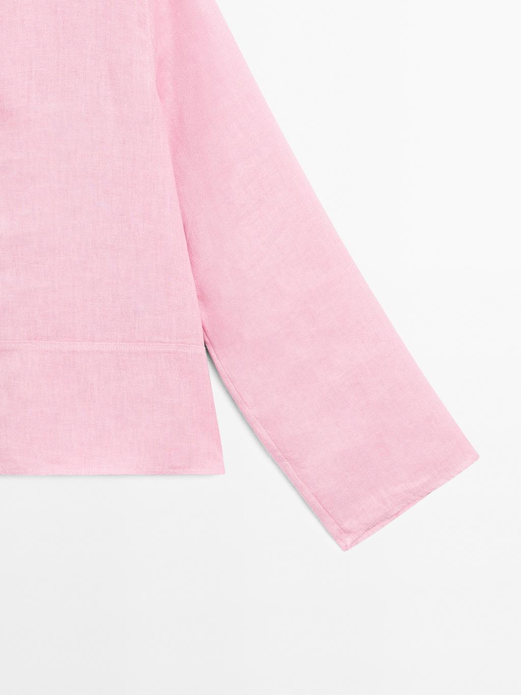 100% linen long sleeve shirt