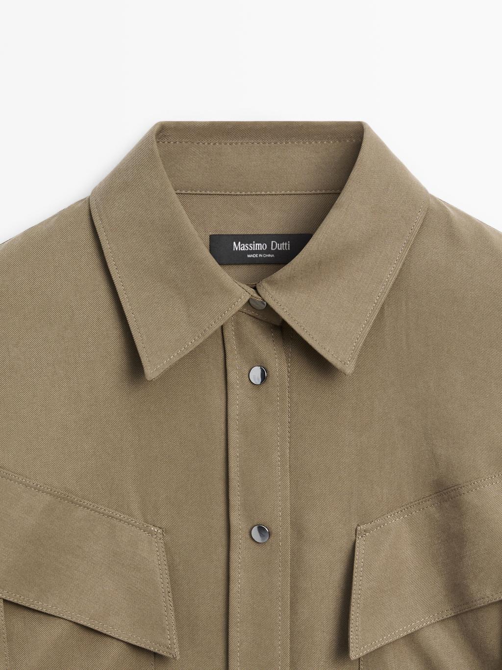 Long shirt with pocket details