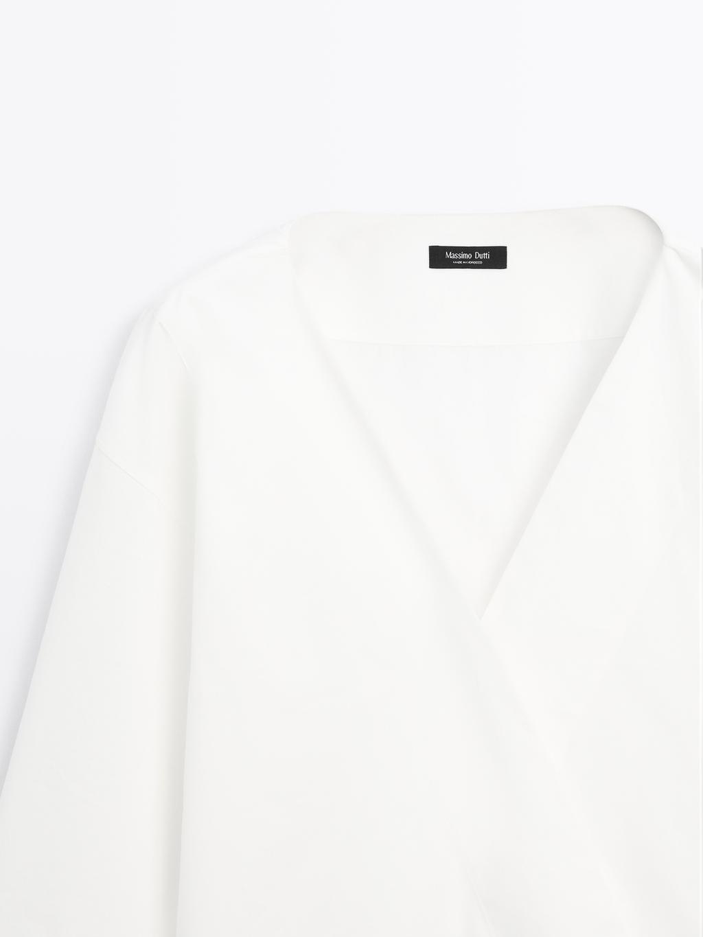 100% cotton surplice blouse