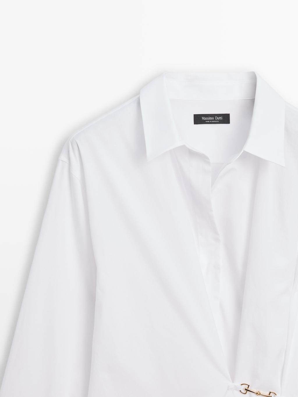 100% cotton poplin shirt with metallic detail