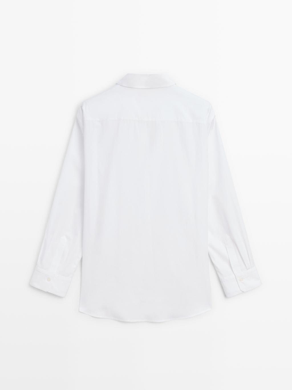 100% cotton poplin shirt with metallic detail