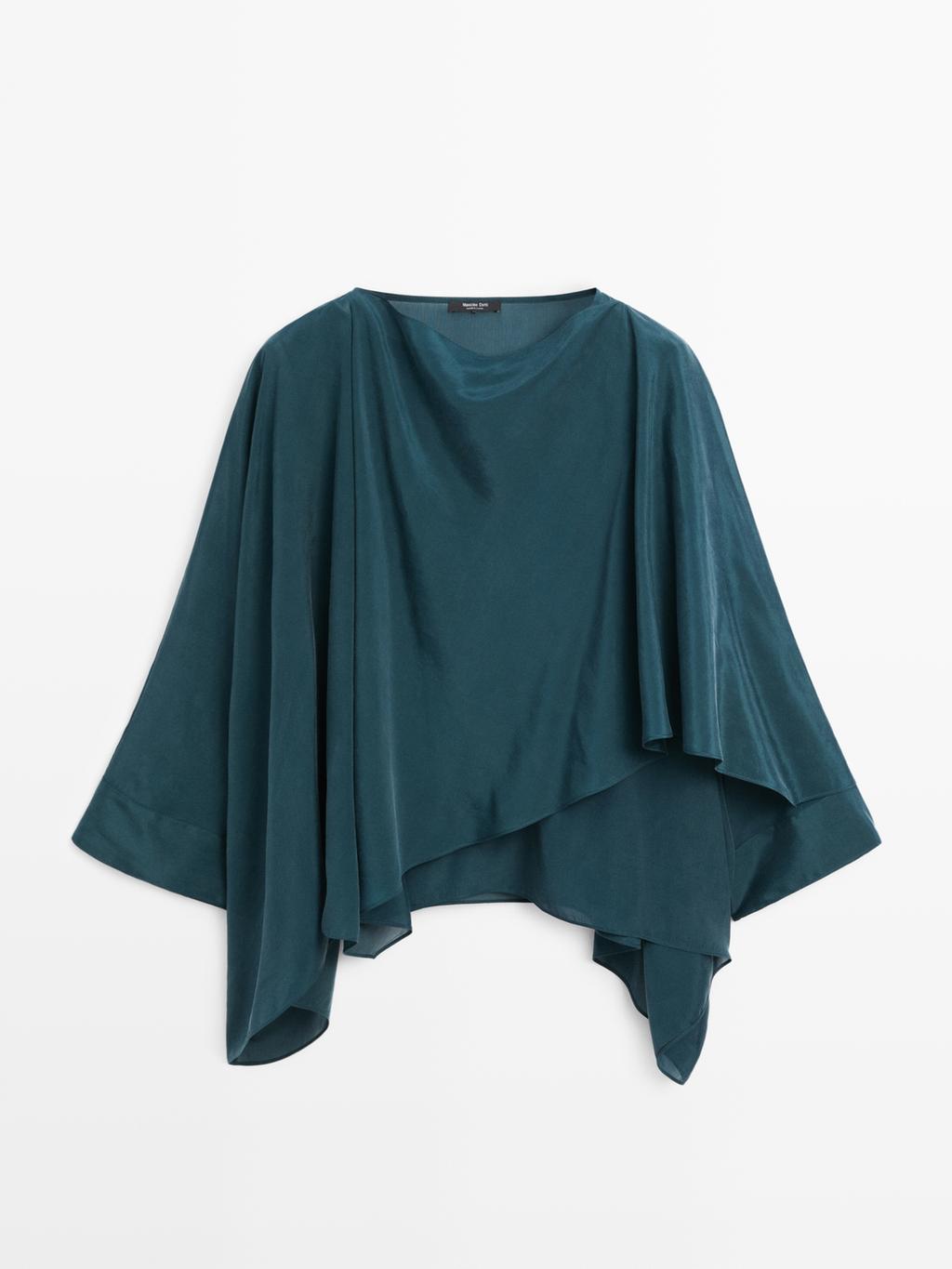 Flowing cape-style blouse