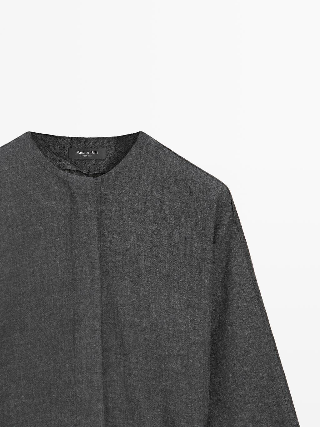 Felt texture shirt with tie detail